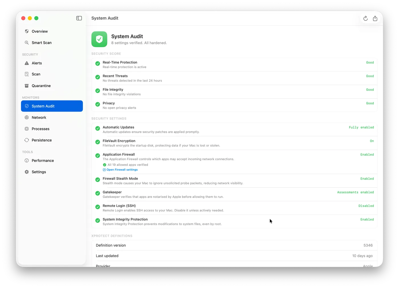 Nick System Integrity Audit — security posture checklist