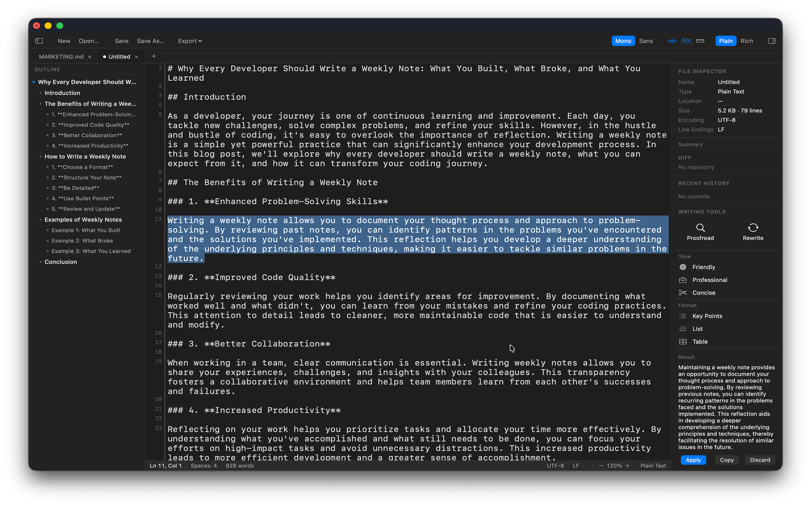 Paperforge Apple Intelligence writing tools