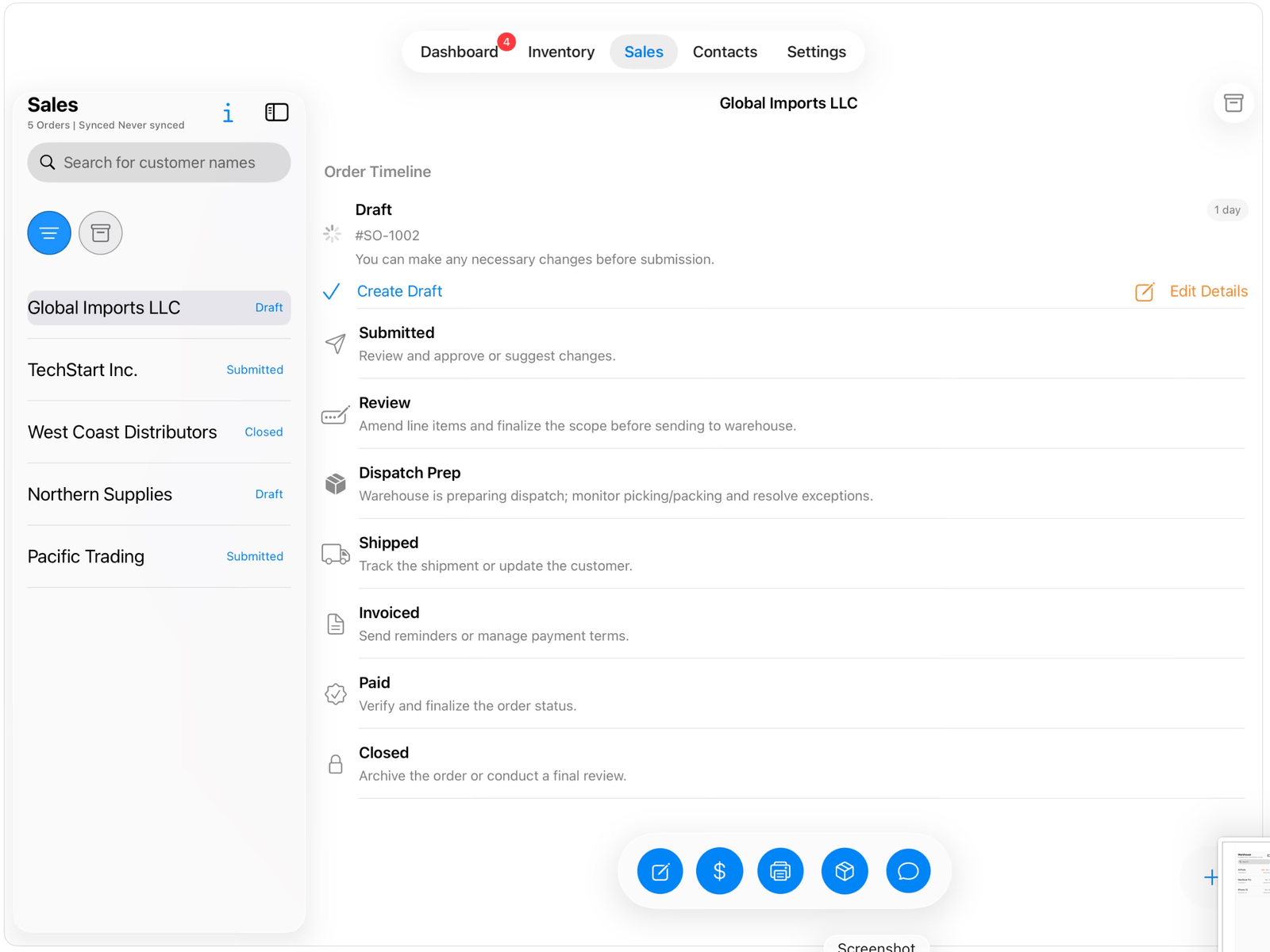 The Company App operations dashboard